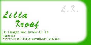 lilla kropf business card